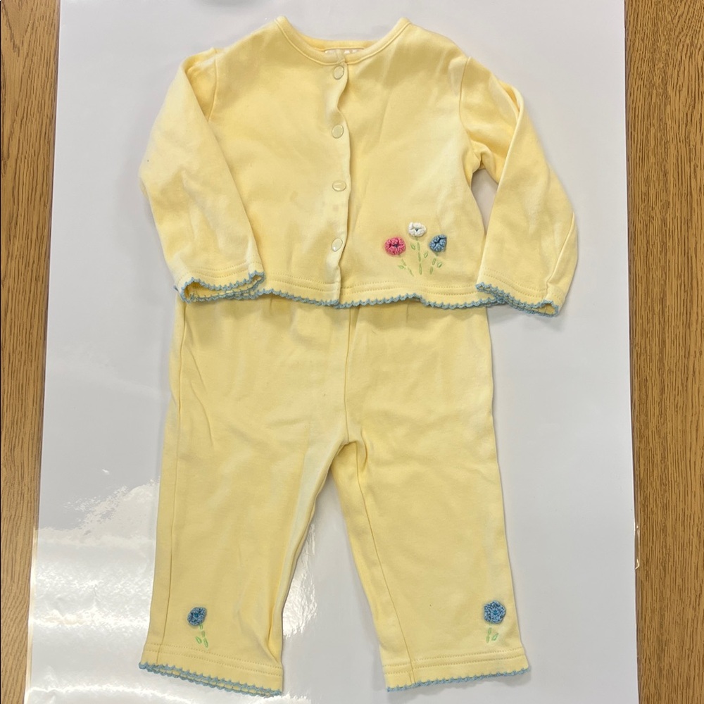 Cherokee Yellow Floral Baby Set - 6 Months